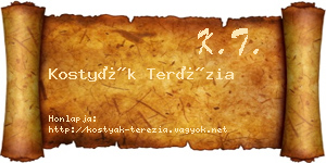 Kostyák Terézia névjegykártya